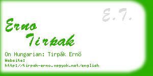 erno tirpak business card